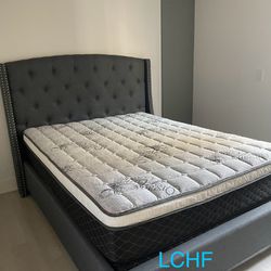 Queen Bed Frame Includes Box Spring And Mattress 