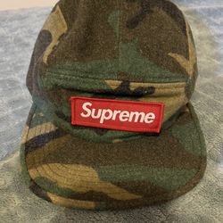 Supreme Wool Camp Green Camo FW17 Adjustable Hat *100% Authentic*