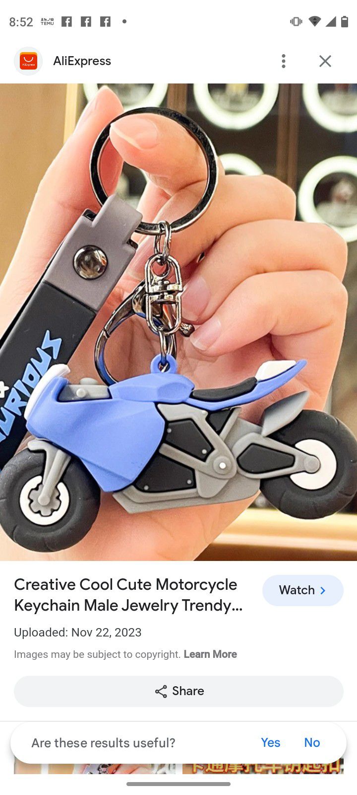 Mini Motorcycle Keychain 