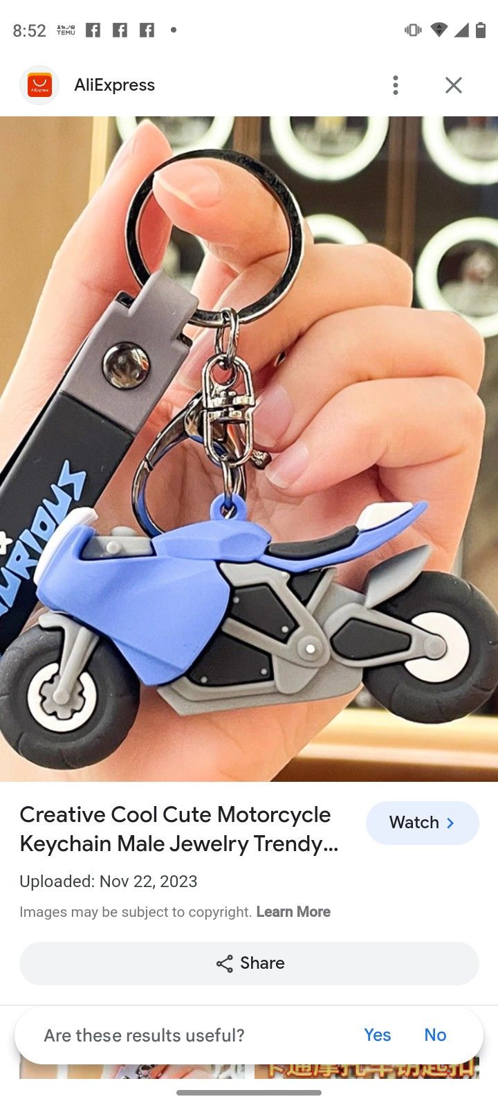 Mini Motorcycle Keychain