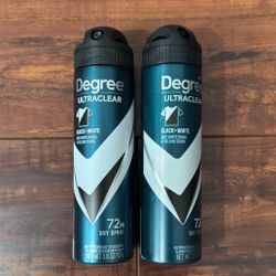 Degree ULTRACLEAR Black+White Anti White Marks & Yellow Stains 72H DRY SPRAY Antiperspirant Deodorant: 3.8 oz Each (2 For $10)
