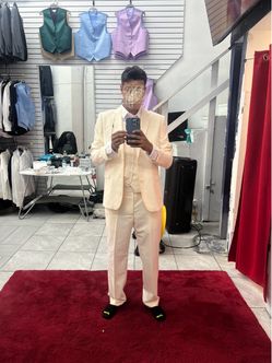 White ivory suit.