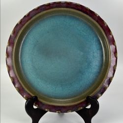 Chinese Song Dynasty Style Porcelain Ru Kiln Jun Type Blue & Purple Plate