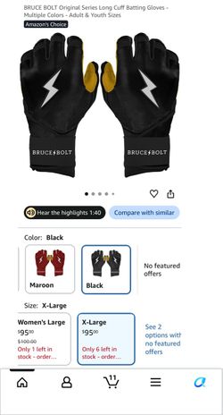 Bruce Bolt Original Series Long Cuff Batting Gloves