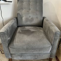 Grey Fabric Recliner Chair 