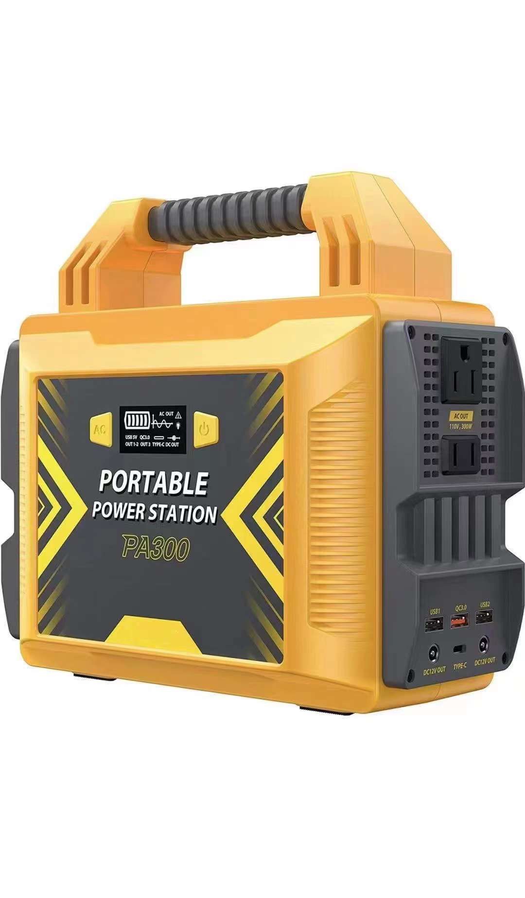 300W Portable Power Station PA300, 296Wh/80000mAh Solar Power Generator, 110V Pure Sine Wave AC Outlet Backup Power Supply for Outdoor Camping Road Tr