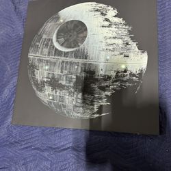 Star Wars Death Star Canvas Wall Decor Frame w Light Up LEDs 22x22