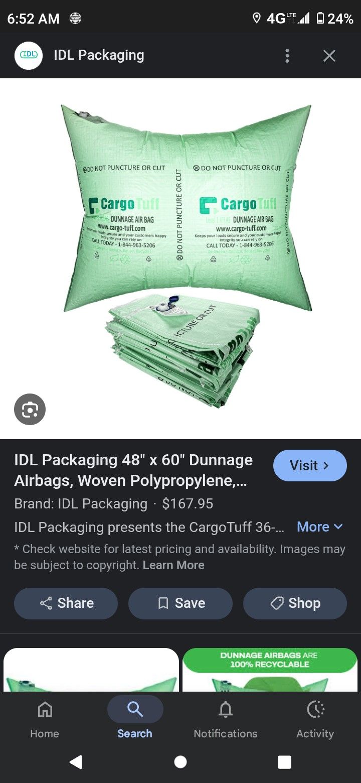 Cargo Dunage Bags I Have A Lot Of Different Sizes. Sold In Packs Of 5 Or 10