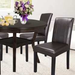 Set of 2 Leather Dining Room Chairs with Wood Legs Chair Urban Style