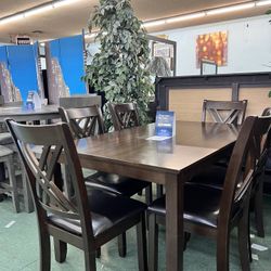 🚚Hot Deal🚚Brand New 7pc Dining Set: Table With Six Chairs $599, Finance Available, Delivery Available 