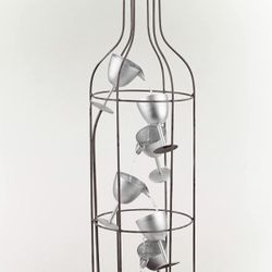 Alpine wine bottle glass water fountain rustic