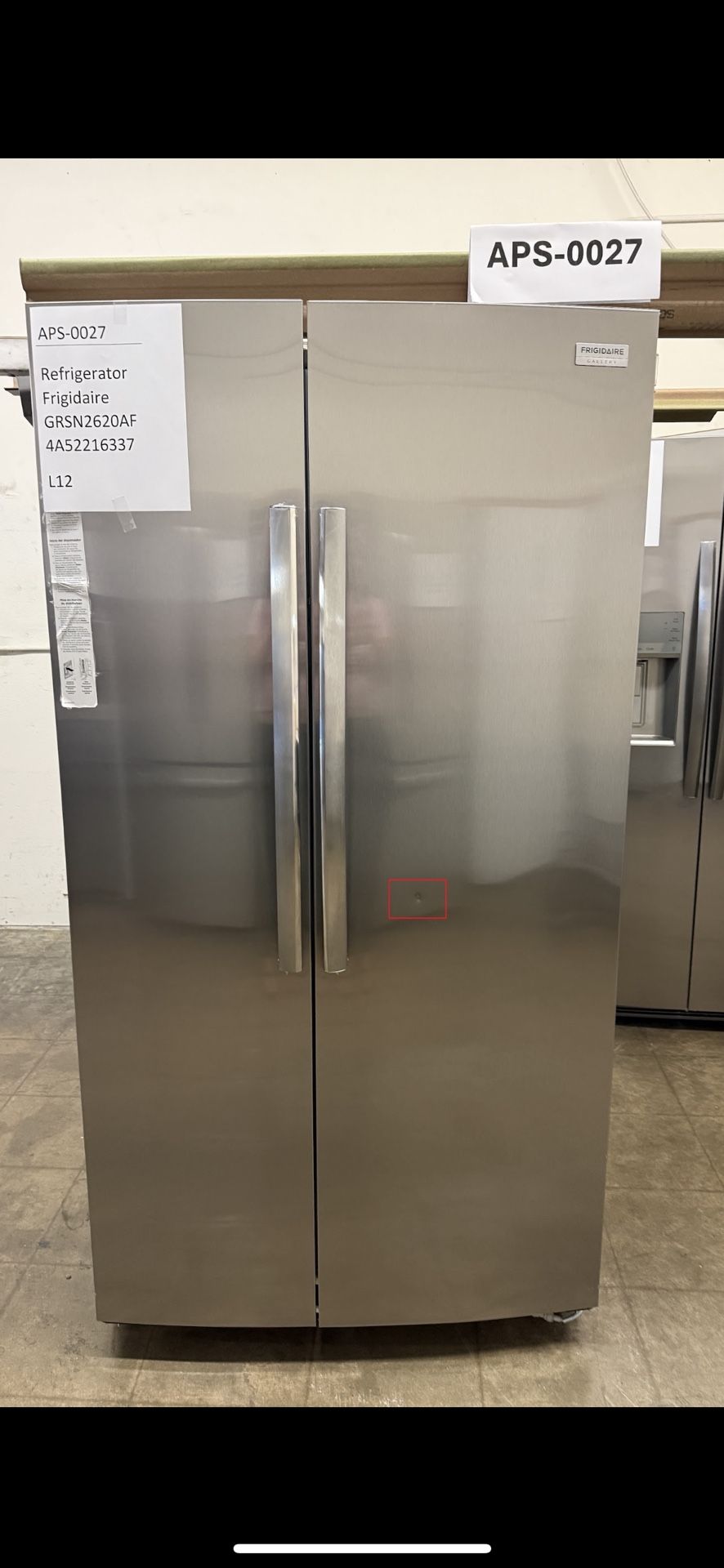 Frigidaire 26 cu ft Side-by-Side Refrigerator, Stainless, External Water/Ice Dispenser (GRSN2620AF) 0027