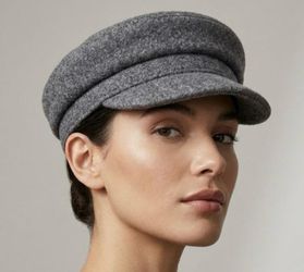 Anthropologie Grey Wool Blend Fiddler Cap.