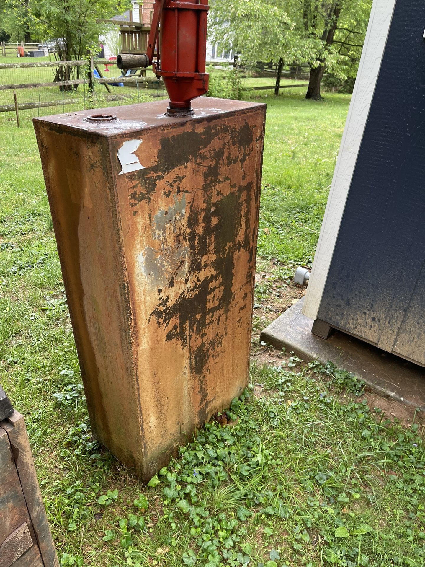 Vintage Oil Tank With Working Pump