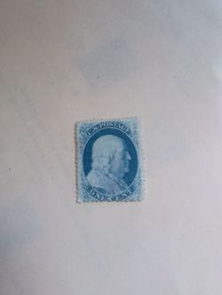 1857 Benjamin Franklin  perforated 1 cent stamp
