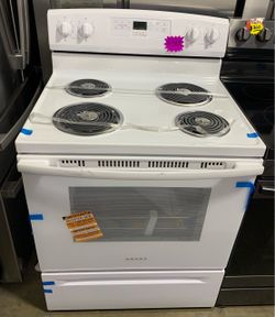 Amana White Electric Coil Range