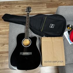 BCP acoustic electric guitar and amplifier