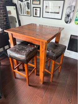 Solid wood dining table high top