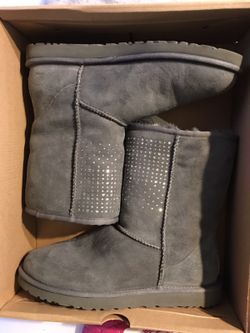 UGG BOOTS GRAY BLING