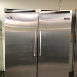 Viking 72”Wide Built In Side By Side Refrigerator And Freezer Set 
