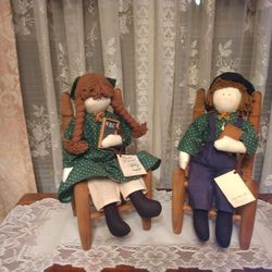 Set Of 2 School Boy And Girl With Chairs