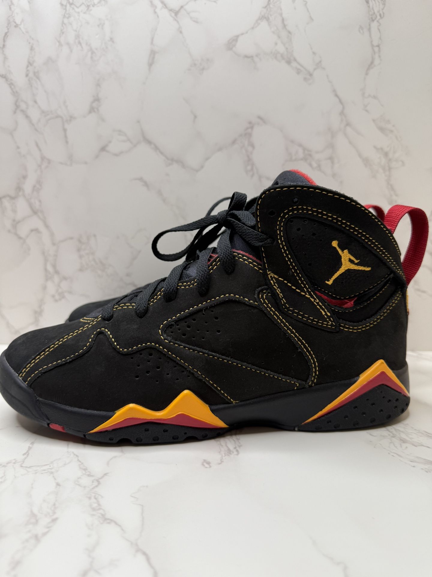 Big Kid's Jordan 7 Retro "Citrus" Black/Citrus-Varsity Red (DQ6040 081) /Size 7Y
