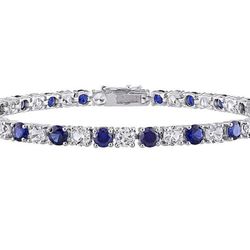 Valentines Gift Sapphire Tennis Bracelet