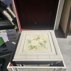 TWO FLORAL STORAGE