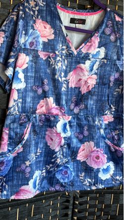 Koi lite denim print floral