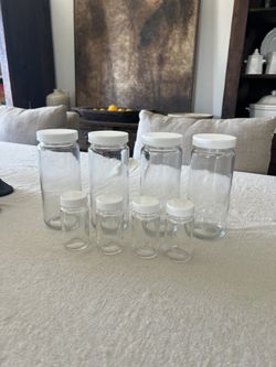8pc Glass Juice Bottles & Wellness Shot Set