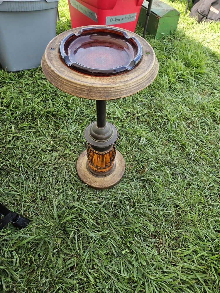 60's Amber Cigar Ashtray