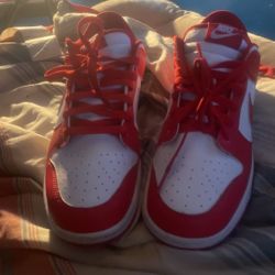 red and white dunks size 9
