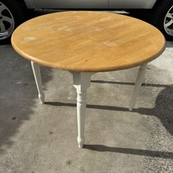 Round Solid Wood Kitchen Table 