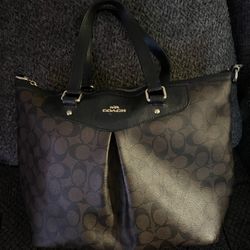 Coach Peyton Brown Signature Pleated Tote