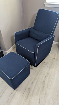 Comfy Glider Recliner with Ottoman
