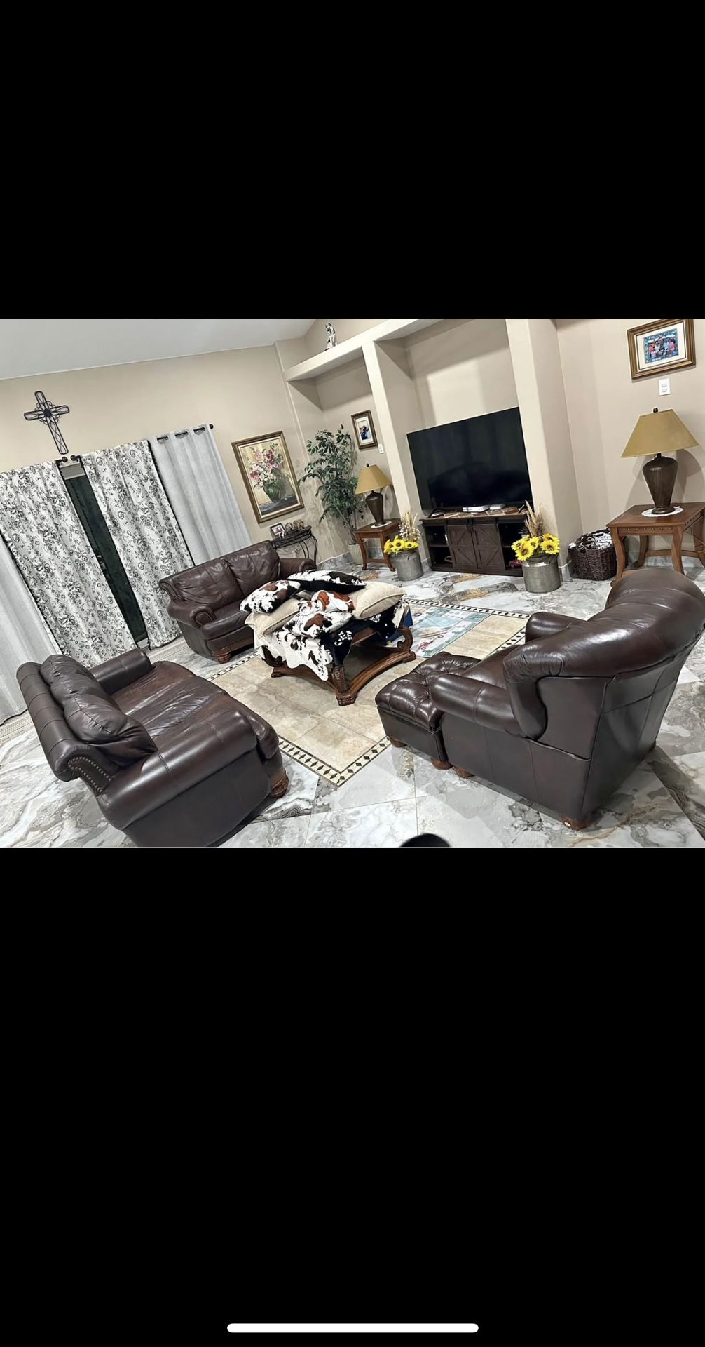 Ashley Living Room Leather Furniture Set
