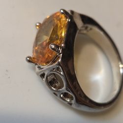 citrine on stainless steel ring