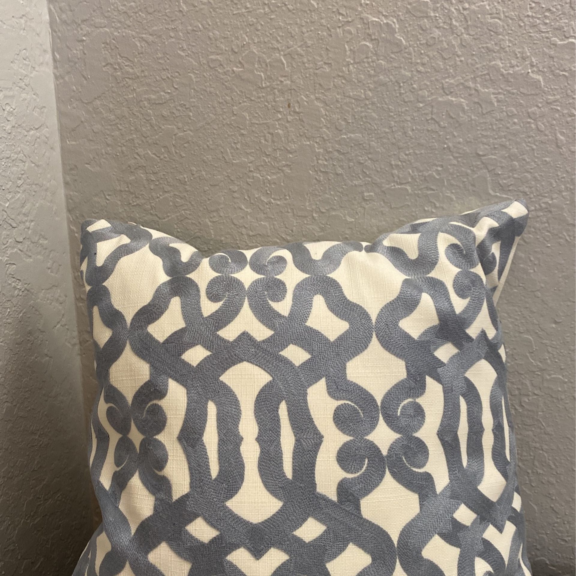 Stunning Blue And White Accent Pillow
