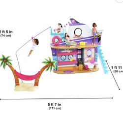 KidKraft Luxe Life 2-in-1 Wooden Cruise Ship and Island Doll Play Set with 18 Accessories NEW 
