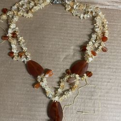 Colorful Vintage sterling genuine necklace beads   