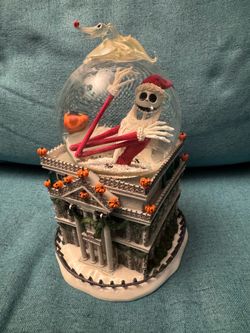 Rare & Large Disney Disneyland Nightmare Before Christmas Haunted Mansion Snow Globe Rare Jack Zero