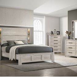 New Queen Size 4pc Mariana Bedroom Set With Dresser Mirror Nightstand Bedframe Without Mattress Free Delivery 