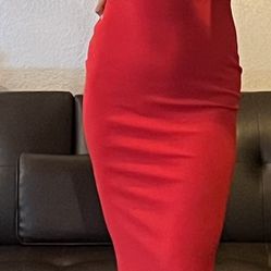 Red Long Cocktail Dress 