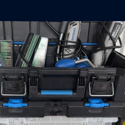 Dremel 4300 Flex Shaft Attachment, Dremel Mutitool, Dremel Workstation, Two Inner Locking Tool Boxes, 3 Drawers With  Many Accessories 
