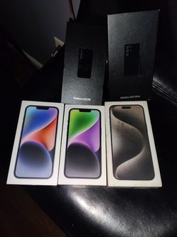 Iphone and Samsung Galaxy phone boxs