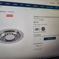 Franke 3.5 Inch Universal Sink Strainer Drain Basket