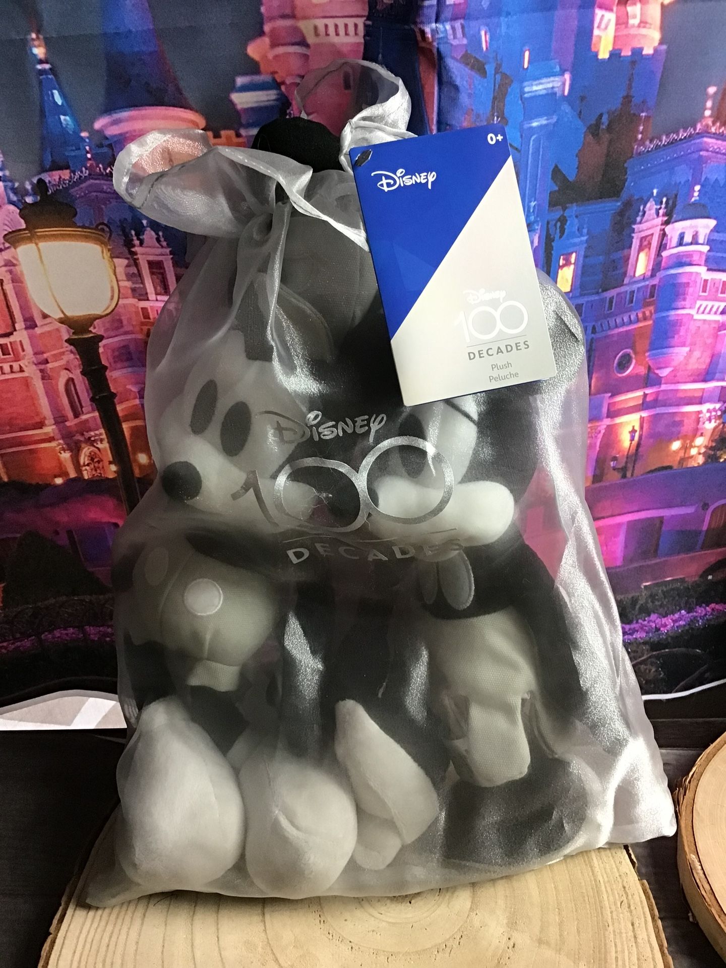 Disney Parks 100th Decades Mickey & Minnie Mouse Black & White Plush-new