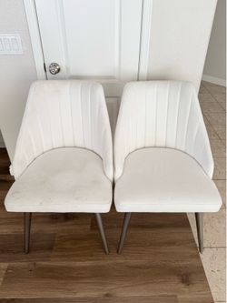 Modern White Upholstered Dining Chairs
