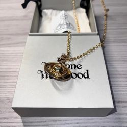 Large Gold Orb Saturn Necklace Nana Anime