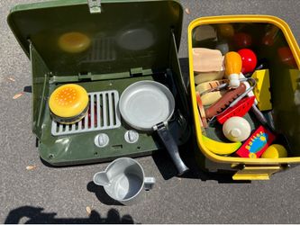 Insights Grill and Go Camp Stove Kid’s Play Kitchen Cooking Set Accessories as shown